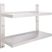 vidaXL - Schweberegal - 2-stöckig - 100x30 - cm - rostfrei - Stahl