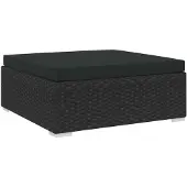 vidaXL Modular-Fußhocker 1 Stk. mit Kissen Poly-Rattan Schwarz
