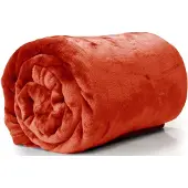 Unique living Plaid/Decke - Fleece - orange-rot - 130 x 180 cm