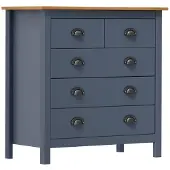 vidaXL Sideboard Hill Grau 79x40x80 cm Massivholz Kiefer