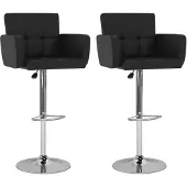 vidaXL Barhocker 2 Stk. Schwarz Kunstleder