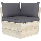 vidaXL Garten-Paletten-Ecksofa mit Kissen Imprägniertes Fichtenholz