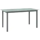 vidaXL Gartentisch Hellgrau 150x90x74 cm Aluminium und Glas
