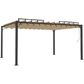 vidaXL Pergola mit Lamellendach 3x4 m Taupe Stoff und Aluminium