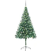 vidaXL Künstlicher Weihnachtsbaum Beleuchtung Kugeln 210cm 910 Zweige
