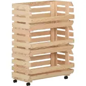 vidaXL Gemüsewagen 57x30x80 cm Massivholz Kiefer