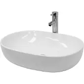 LuxeBath Waschbecken Aufsatzwaschbecken Oval, 60x42x14,5 cm, Weiß, aus Keramik