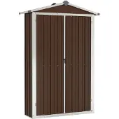 vidaXL Geräteschuppen Braun 116x45x175 cm Verzinkter Stahl