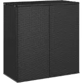 vidaXL Garten-Kissenbox PE Rattan 100x49x103,5 cm Schwarz