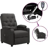 vidaXL Relaxsessel Elektrisch Dunkelgrau Stoff