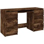 vidaXL Schreibtisch Räuchereiche 140x50x77 cm Holzwerkstoff