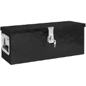 vidaXL Aufbewahrungsbox Schwarz 60x23,5x23 cm Aluminium