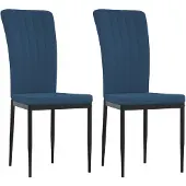 vidaXL Esszimmerstühle 2 Stk. Blau Samt