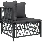vidaXL Garten-Ecksofa mit Kissen Anthrazit Gewebe