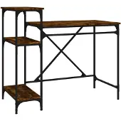 vidaXL Schreibtisch mit Regal Räuchereiche 105x50x90 cm Holzwerkstoff