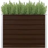 vidaXL Hochbeet Braun 100 x 100 x 77 cm Verzinkter Stahl