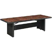 vidaXL Gartentisch 240x90x74 cm Poly Rattan und Massivholz Akazie