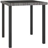 vidaXL Garten-Esstisch Grau 70x70x73 cm Poly Rattan