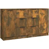 vidaXL Sideboards 2 Stk. Räuchereiche 60x30x70 cm Holzwerkstoff