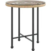 vidaXL Esstisch Ø50 cm Hartglas und Stahl