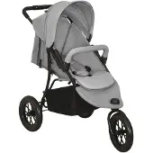 vidaXL Kinderwagen Hellgrau Stahl