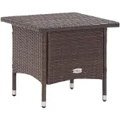 vidaXL Beistelltisch Braun 50x50x47 cm Poly Rattan