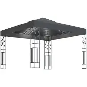 vidaXL Pavillon mit LED-Lichterkette 3x3 m Anthrazit