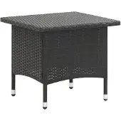 vidaXL Beistelltisch Schwarz 50x50x47 cm Poly Rattan