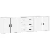 vidaXL Sideboards 3 Stk. Weiß Holzwerkstoff