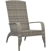 vidaXL Adirondack-Gartenstuhl Grau Poly Rattan