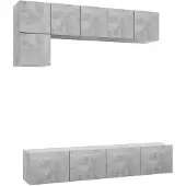 vidaXL 5-tlg. TV-Schrank-Set Betongrau Holzwerkstoff