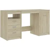 vidaXL Schreibtisch Sonoma-Eiche 140x50x76 cm Holzwerkstoff