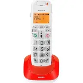Brondi Bravo Bright, DECT-Telefon, Kabelloses Mobilteil, Freisprecheinrichtung, 20 Eintragungen, Anrufer-Identifikation, Rot
