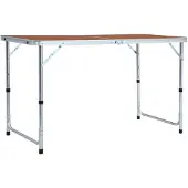 vidaXL Faltbarer Campingtisch Aluminium 120x60 Cm