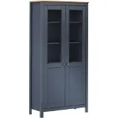 vidaXL Highboard Hill Grau 85x37x170,5 cm Massivholz Kiefer