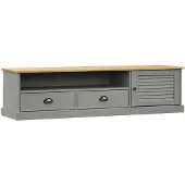 vidaXL TV-Schrank VIGO Grau 156x40x40 cm Massivholz Kiefer