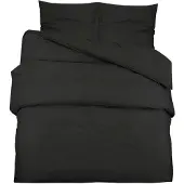 vidaXL Bettwäsche-Set Schwarz 135x200 cm Baumwolle