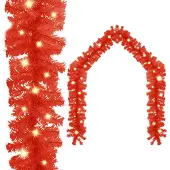 vidaXL Weihnachtsgirlande mit LED-Lichtern 20 m Rot