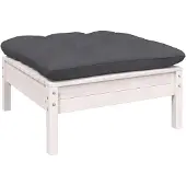vidaXL Gartenhocker mit Anthrazit Kissen Weiß Kiefer Massivholz 806641