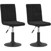 vidaXL Esszimmerstühle 2 Stk. Drehbar Schwarz Samt