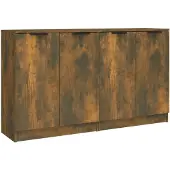 vidaXL Sideboards 2 Stk. Räuchereiche 60x30x70 cm Holzwerkstoff