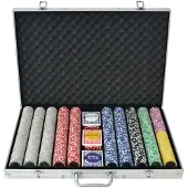 vidaXL Poker Set mit 1.000 Laserchips Aluminium