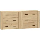 vidaXL Sideboards 2 Stk. Sonoma-Eiche Holzwerkstoff