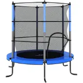 vidaXL Trampolin mit Sicherheitsnetz Rund 140x160 cm Blau