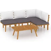 vidaXL 5-tlg. Garten-Lounge-Set mit Kissen Massivholz Akazie