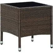 vidaXL Gartentisch Braun 40x40x45 cm Poly Rattan