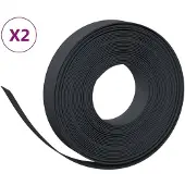 vidaXL Rasenkanten 2 Stk. Schwarz 10 m 10 cm Polyethylen
