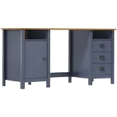 vidaXL Schreibtisch Hill Grau 150x50x74 cm Massivholz Kiefer