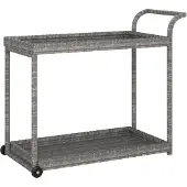vidaXL Barwagen Grau 100x45x83 cm Poly Rattan