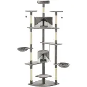 vidaXL Katzen-Kratzbaum mit Sisal-Kratzsäulen 203 cm Grau und Weiß